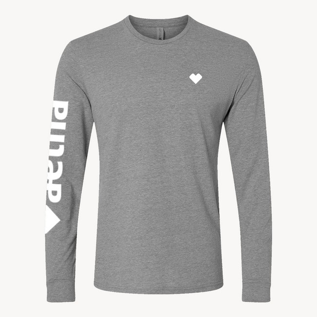 Main image of Unisex Longsleeve Heart Tee- Aetna, Grey