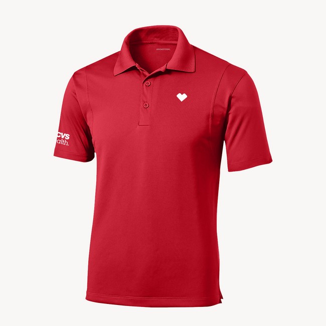 Main image of Men's Heart Polo- CVS Health, Red