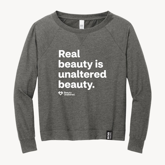 Main image of Unisex Real Beauty Crewneck- Beauty Unaltered, Grey